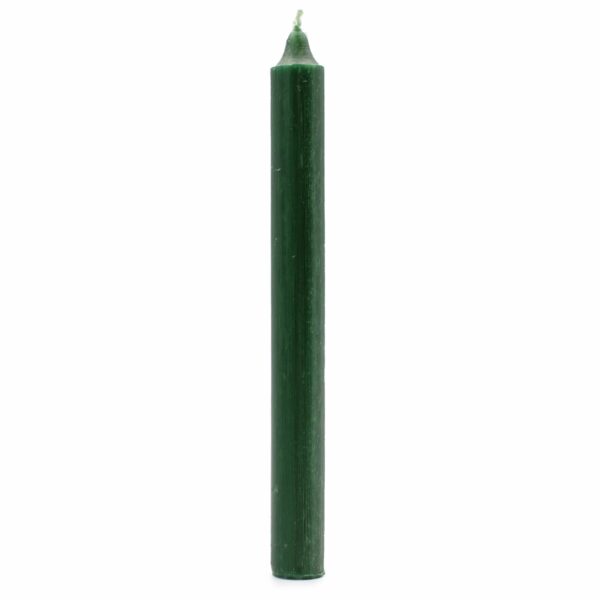 Bougies en vrac de couleur unie - Vert houx rustique - Lot de 10