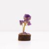 Mini arbre à pierres précieuses sur socle en bois - Améthyste (15 pierres)
