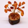 Mini arbre en pierres précieuses sur socle en bois - Cornaline (15 pierres)