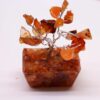 Mini arbre de pierres précieuses sur base d'orgonite - Cornaline (15 pierres)