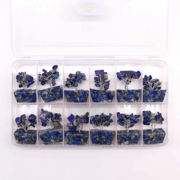 Mini arbre de pierres précieuses sur base d'orgonite - Sodalite (15 pierres)