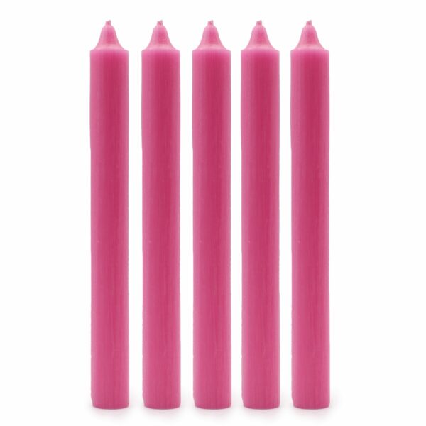 Bougies en vrac de couleur unie - Rose foncé rustique - Lot de 10