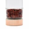 Bouteille de thé en verre - or rose - jaspe rouge