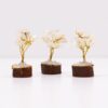 Mini arbre en pierres précieuses sur socle en bois - Quartz de roche (15 pierres)