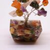 Mini arbre de pierres précieuses sur base d'orgonite - Pierres multiples (15 pierres)