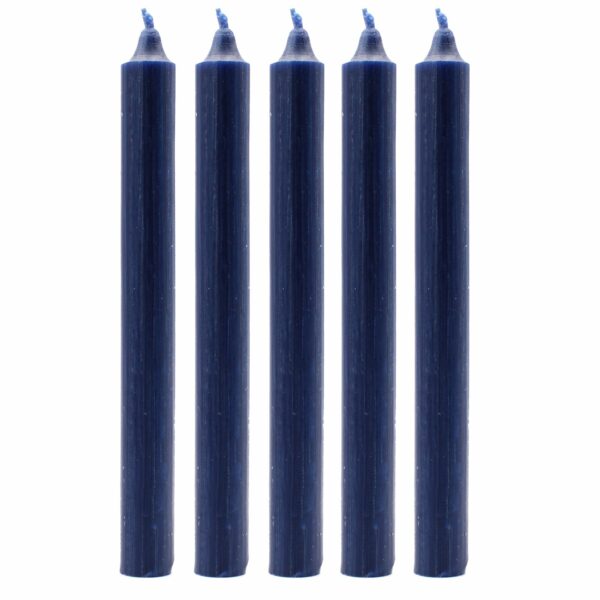 Bougies en vrac de couleur unie – Bleu marine rustique – Lot de 10