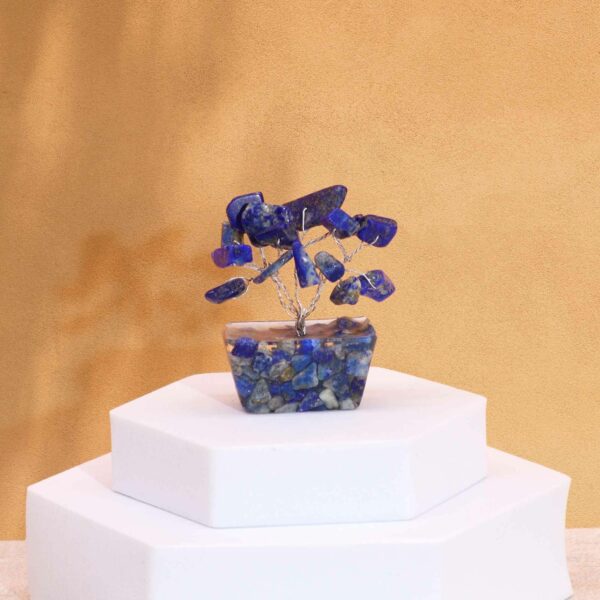 Mini arbre de pierres précieuses sur base d'orgonite - Sodalite (15 pierres)
