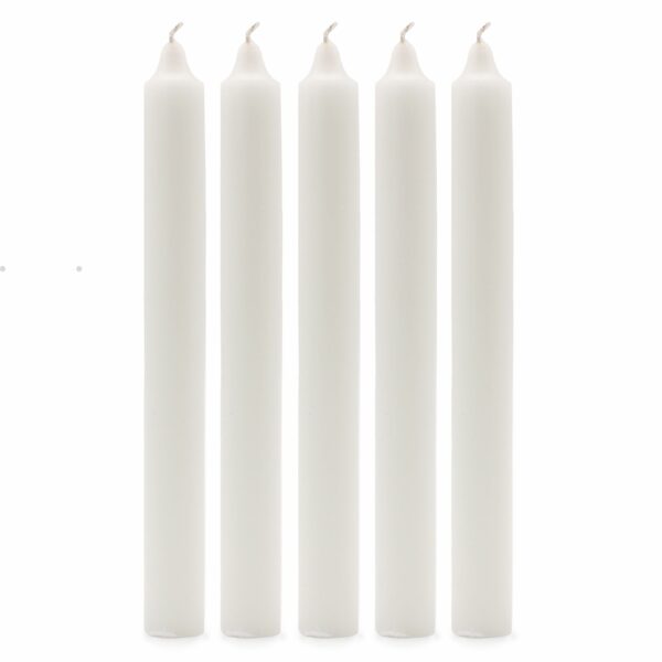 Bougies en vrac de couleur unie - Blanc rustique - Lot de 10