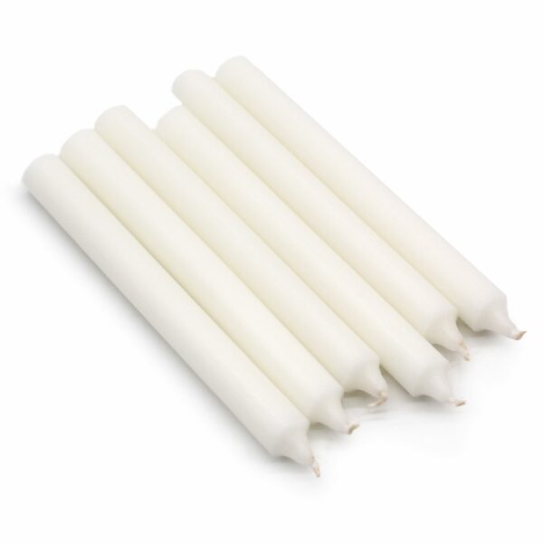 Bougies en vrac de couleur unie - Blanc rustique - Lot de 10
