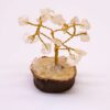 Mini arbre en pierres précieuses sur socle en bois - Quartz de roche (15 pierres)