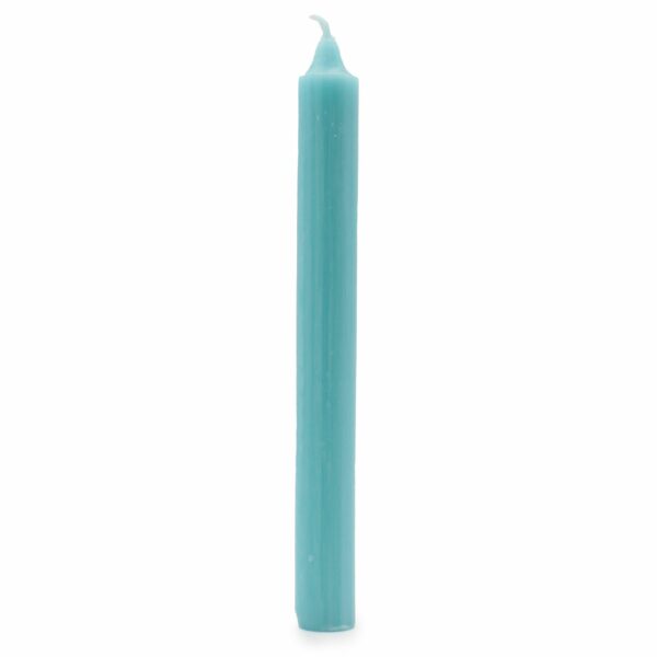 Bougies en vrac de couleur unie - Bleu aqua rustique - Lot de 10