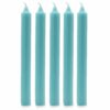 Bougies en vrac de couleur unie - Bleu aqua rustique - Lot de 10