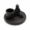 Porte-encens multifonctionnel Bouddha - Céramique noire mate