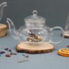 Théière avec infuseur en verre - Forme ronde perle - 400 ml