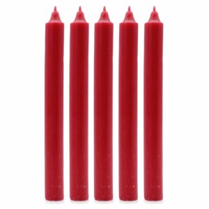 Bougies de table en vrac, couleur unie - Rouge rustique - Lot de 10