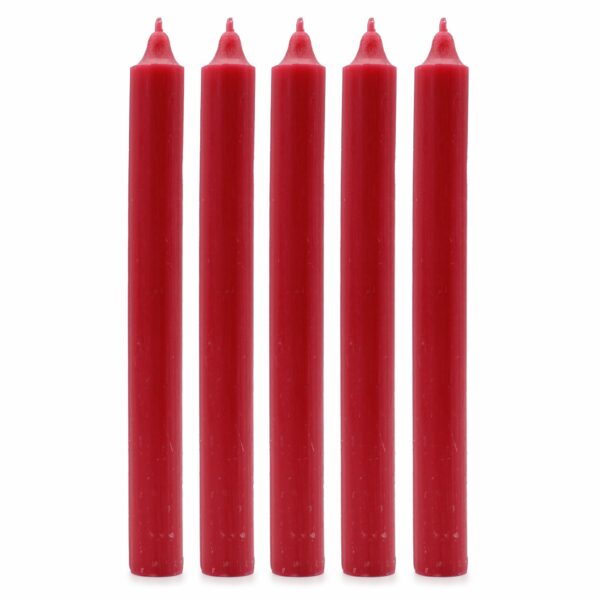 Bougies de table en vrac, couleur unie - Rouge rustique - Lot de 10