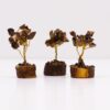 Mini arbre en pierres précieuses sur socle en bois - Œil de tigre (15 pierres)