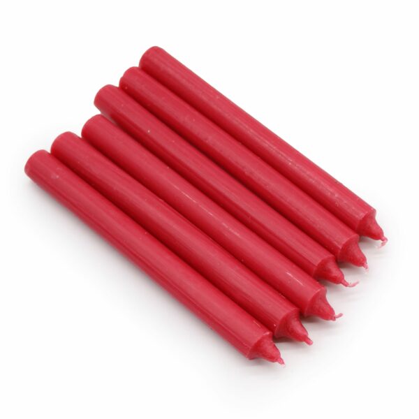 Bougies de table en vrac, couleur unie - Rouge rustique - Lot de 10