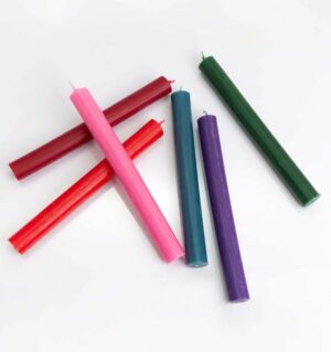 Bougies en vrac de couleur unie - Violet rustique - Lot de 10