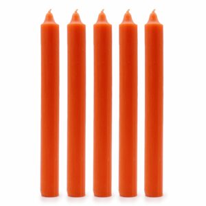 Bougies en vrac de couleur unie - Orange rustique - Lot de 10