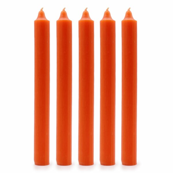 Bougies en vrac de couleur unie - Orange rustique - Lot de 10