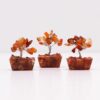 Mini arbre de pierres précieuses sur base d'orgonite - Cornaline (15 pierres)
