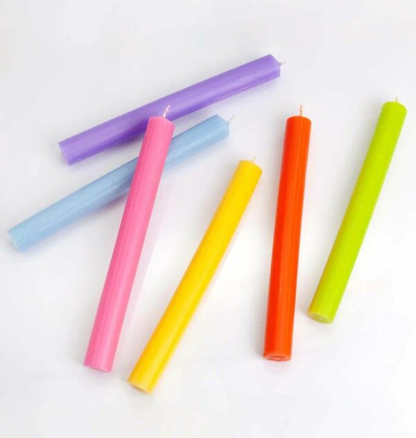 Bougies en vrac de couleur unie - Rose foncé rustique - Lot de 10