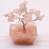 Mini arbre de pierres précieuses sur base d'orgonite - Quartz rose (15 pierres)