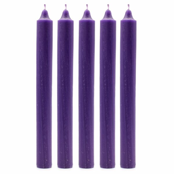 Bougies en vrac de couleur unie - Violet rustique - Lot de 10