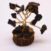 Mini arbre en pierres précieuses sur socle en bois - Agate noire (15 pierres)
