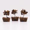 Mini arbre de pierres précieuses sur base d'orgonite - Œil de tigre (15 pierres)
