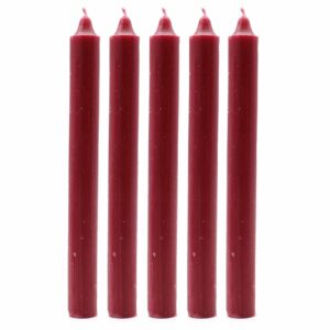 Bougies en vrac de couleur unie - Bordeaux rustique - Lot de 10