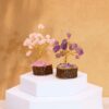 Mini arbres en pierres précieuses sur une base en bois - Assortiment (15 pierres)