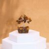 Mini arbre de pierres précieuses sur base d'orgonite - Œil de tigre (15 pierres)