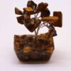 Mini arbre de pierres précieuses sur base d'orgonite - Œil de tigre (15 pierres)