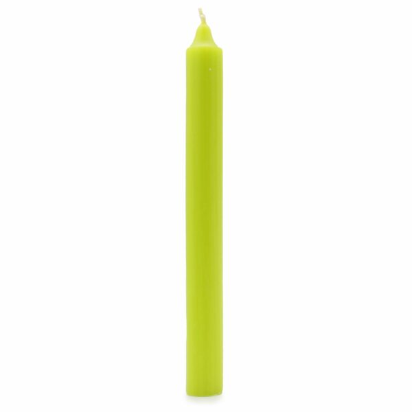 Bougies en vrac de couleur unie - Vert citron rustique - Lot de 10