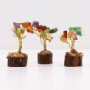 Mini arbre à pierres précieuses sur socle en bois - Pierres multiples (15 pierres)