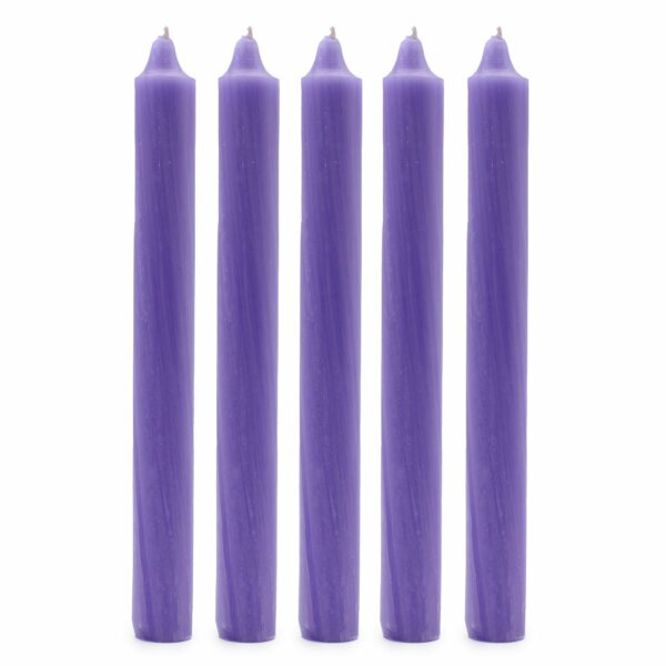 Bougies en vrac de couleur unie - Lilas rustique - Lot de 10