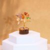 Mini arbre à pierres précieuses sur socle en bois - Pierres multiples (15 pierres)