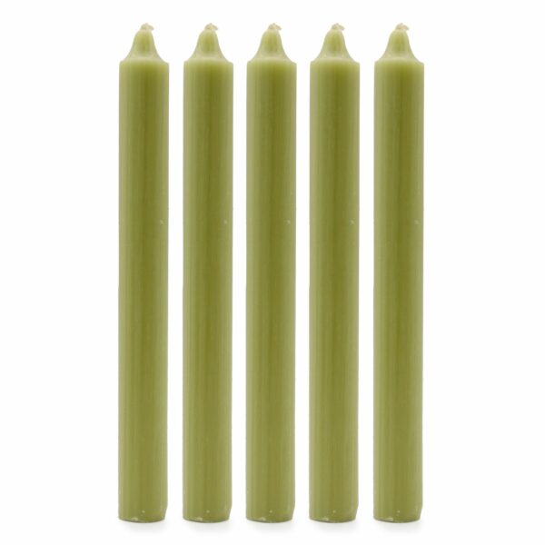 Bougies en vrac de couleur unie - Olive rustique - Lot de 10