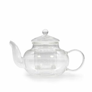 Théière avec infuseur en verre - Forme ronde perle - 400 ml
