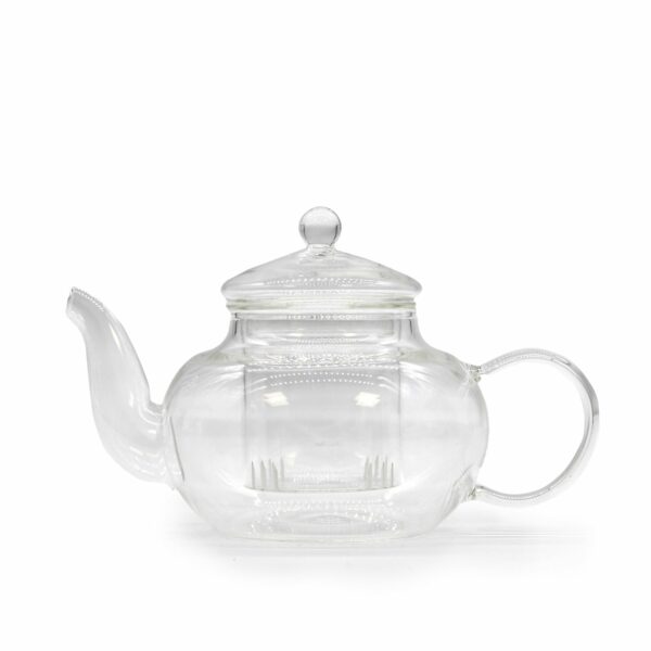 Théière avec infuseur en verre - Forme ronde perle - 400 ml