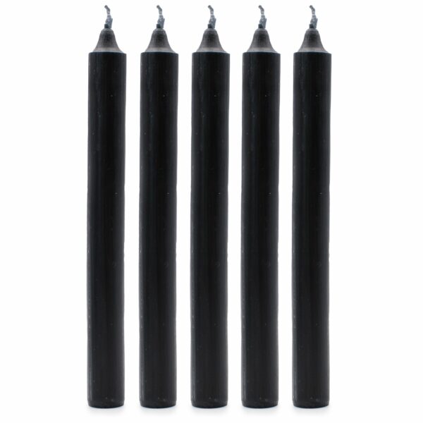 Bougies en vrac de couleur unie - Noir rustique - Lot de 10