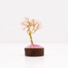 Mini arbre en pierres précieuses sur socle en bois - Quartz rose (15 pierres)